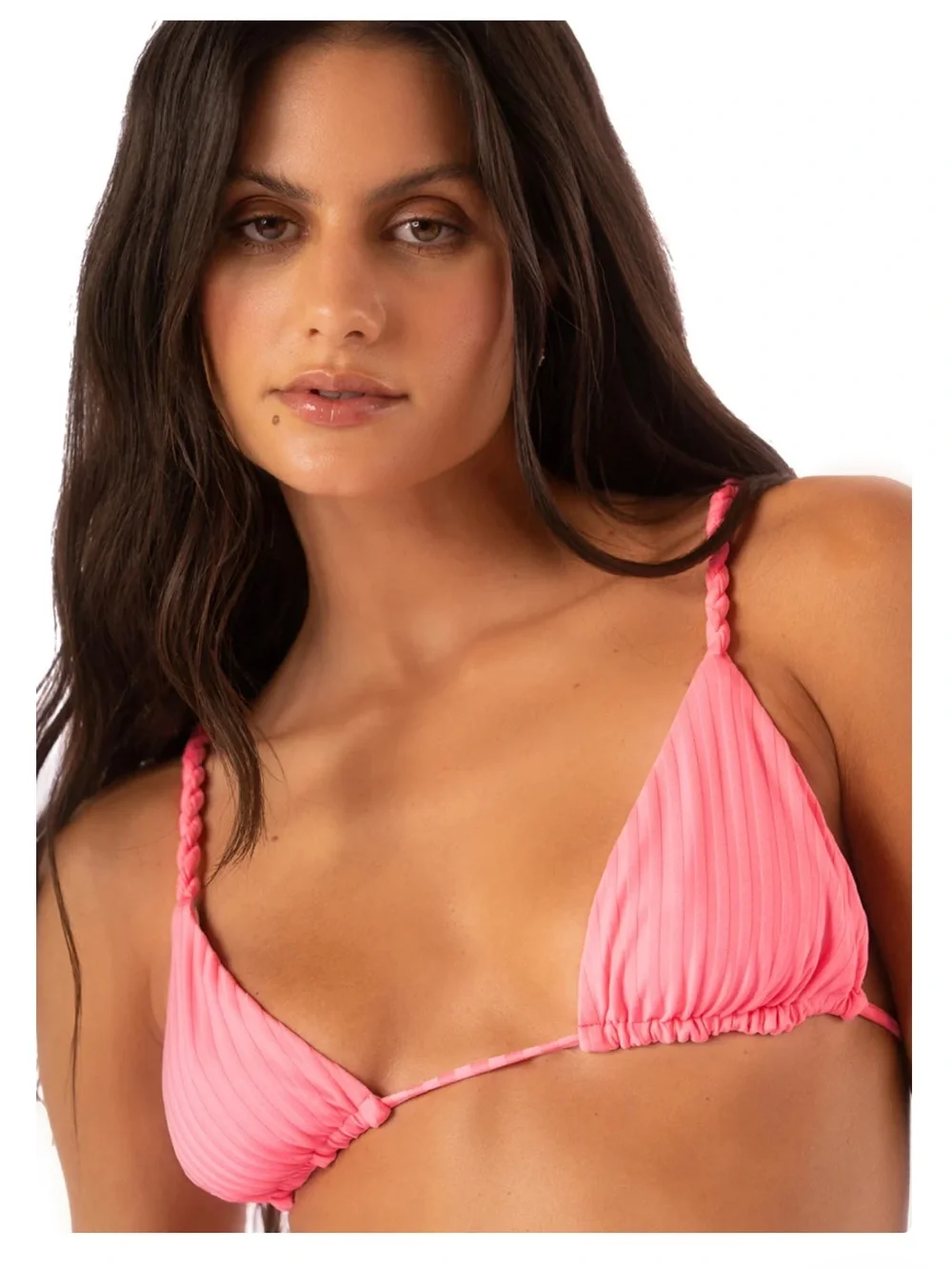 NWT Maaji Taffy Pink Upbraid Sliding Triangle Bikini Top